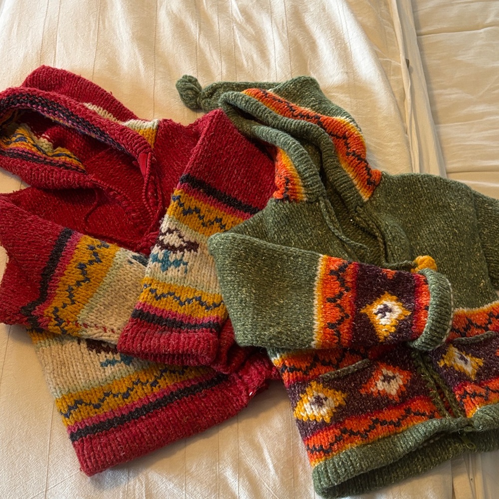 Cozy Multicolor Knit Hooded Sweater